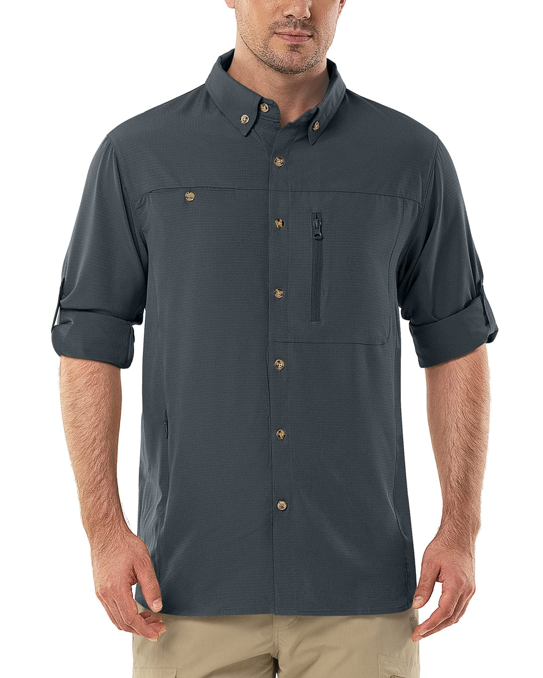 Herren Langarm Hemd Outdoor Hemd Männer Langarmhemd Schnelltrocknendes Leichtes Funktionshemd Atmung