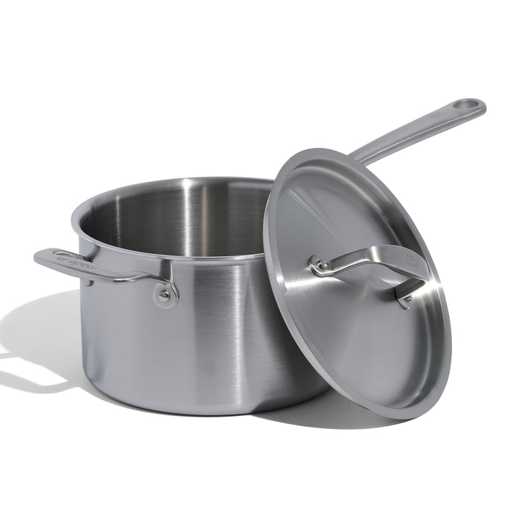 Made In Cookware – 3,79 l Edelstahltopf mit Deckel – 5-lagiger Sossentopf mit Edelstahlbeschichtung
