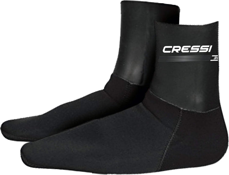 Cressi Sarago Socks (3 or 5mm) - Neopren Thermoschuhe 3 or 5mm, für Erwachsene Unisex 3 mm Schwarz L