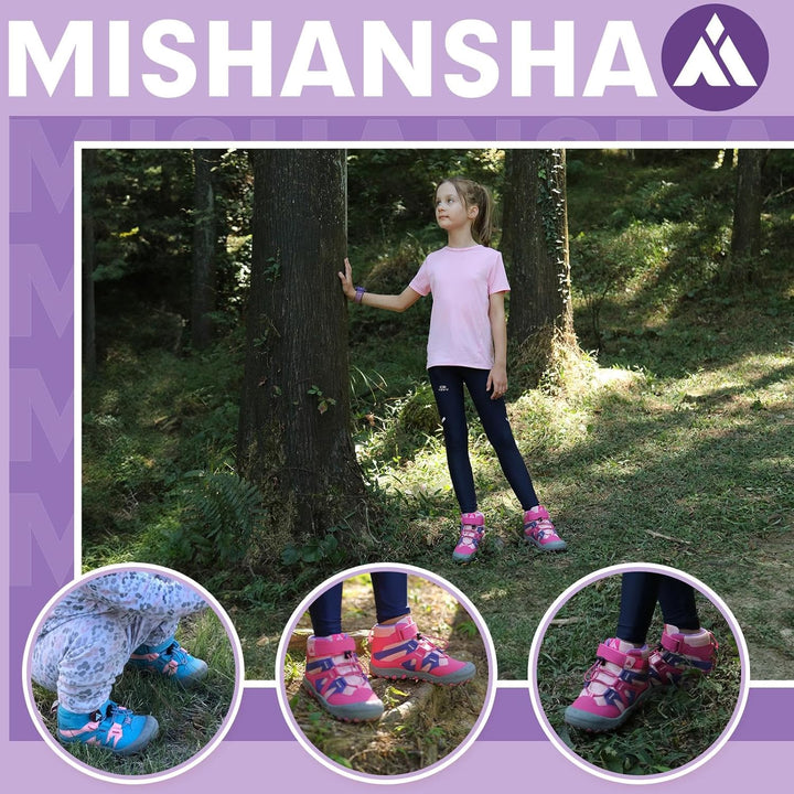 Mishansha Kinder Wanderschuhe Trekkingschuhe Mädchen Leicht rutschfest Outdoorschuhe Turnschuhe Gr.2