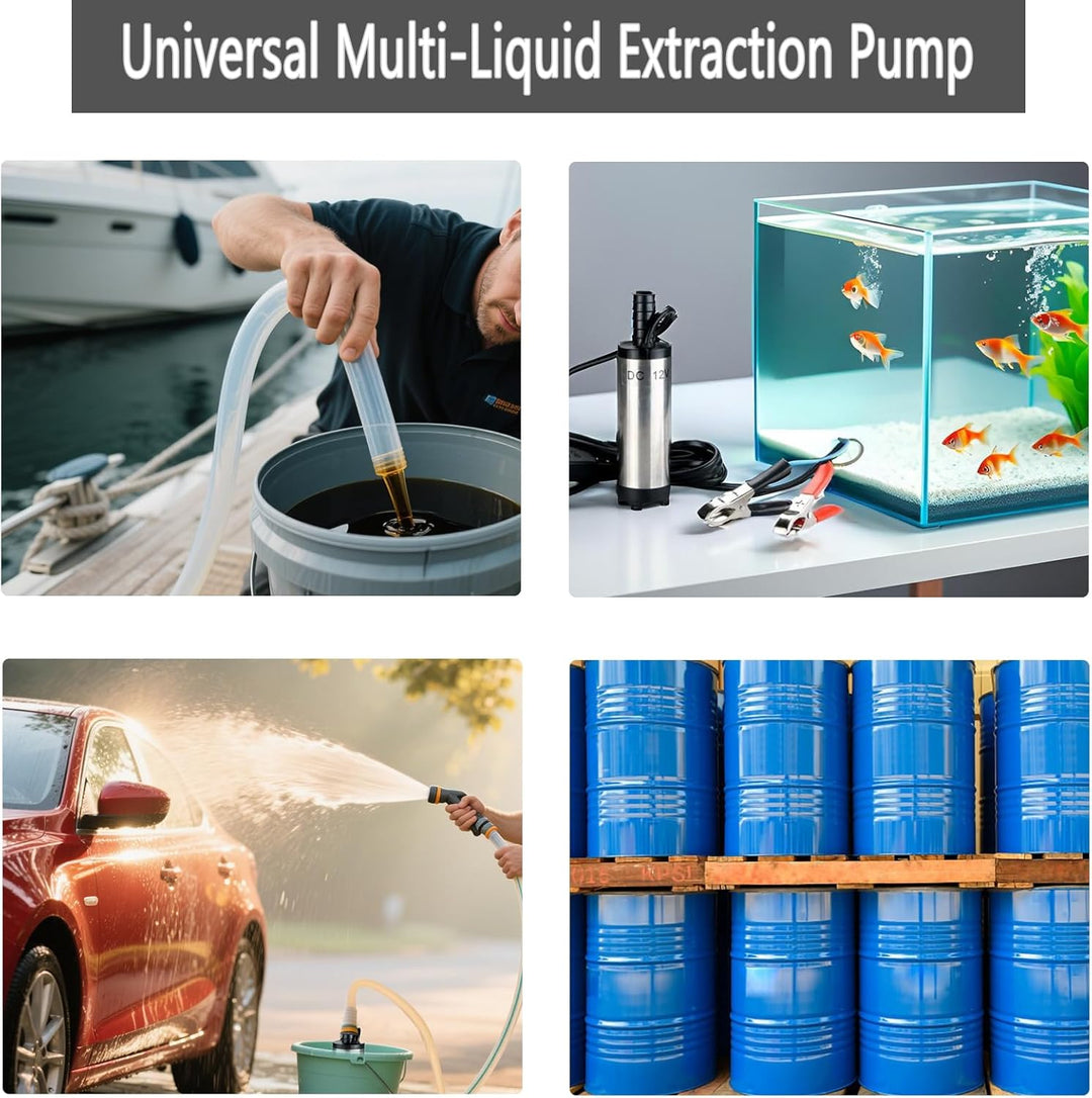 CHUKCHI 12V DC Tauchpumpe, 38mm Elektrische Wasserpumpe für Wasser, Öl, Diesel & Kraftstoff, Zigaret