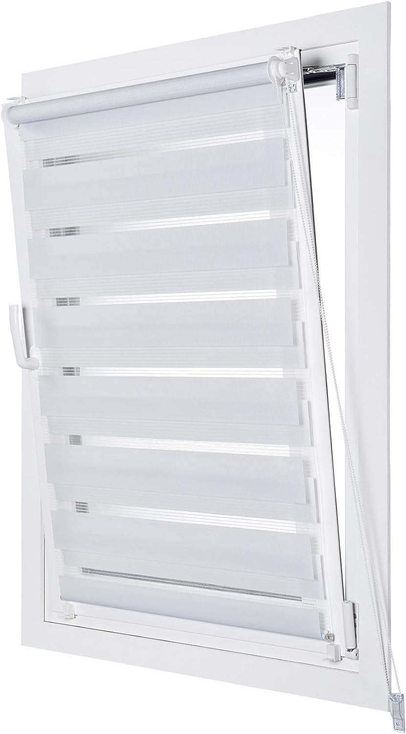 STORESDECO Doppelrollo Klemmfix ohne Bohren. Klemmrollo Einfache Montage, Zebra Rollo lichtdurchläss