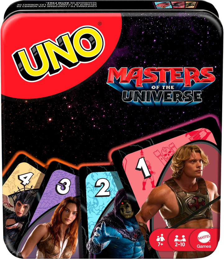 Mattel Games UNO Masters of the Universe Film Kartenspiel mit Motivdeck und Aufbewahrungsdose zum Sa