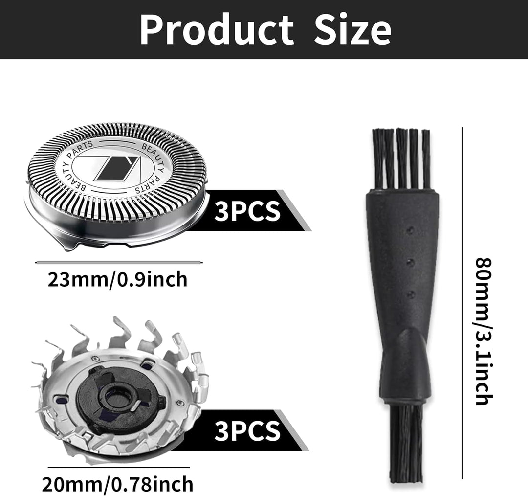 3 Stück SH71/52 Ersatzscherköpfe Kompatibel mit Philips, SH71 Ersatzköpfe für Series 7000(S7XXX), Ec