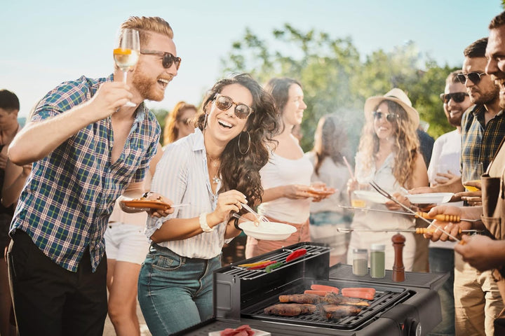 Stagecaptain EBBQ-2000 Elektrogrill 2000W - 3in1 Grill - Tischgrill, Standgrill mit Grillrost und Gr