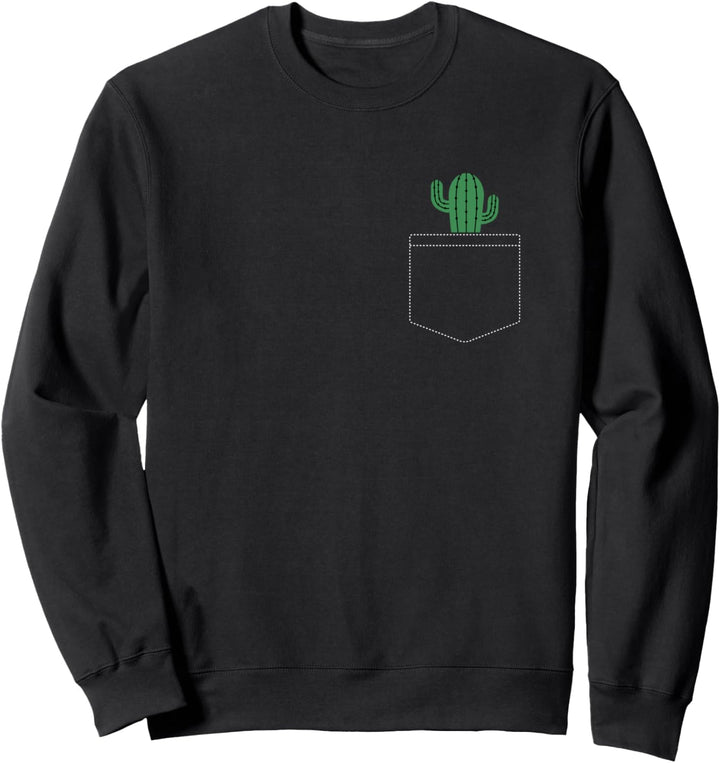 Kaktus in Brusttasche Sweatshirt