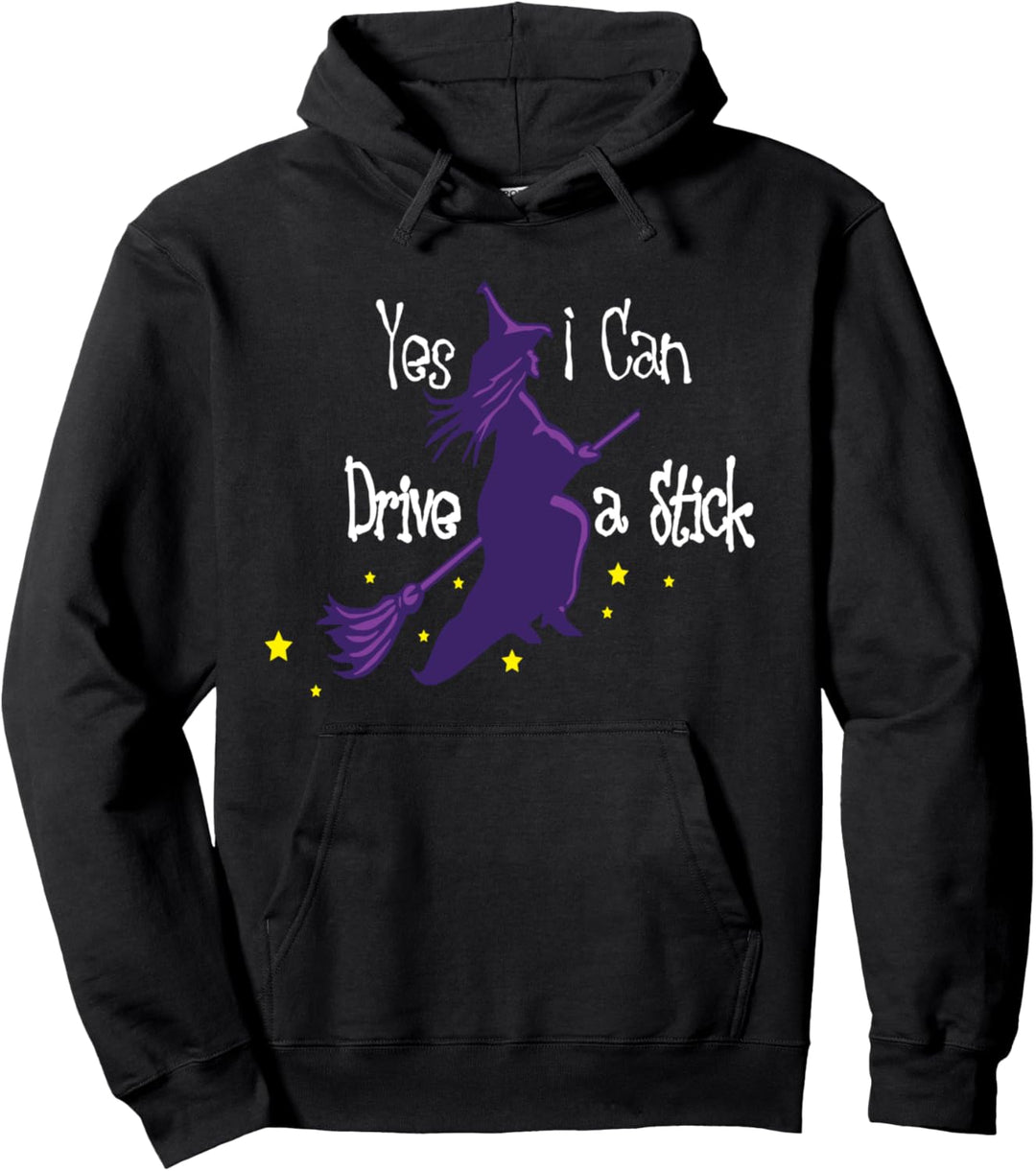 Hexe auf einem Besen Sterne Yes I Can Ride a Stick Pullover Hoodie