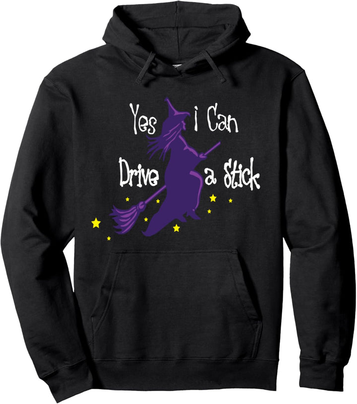 Hexe auf einem Besen Sterne Yes I Can Ride a Stick Pullover Hoodie