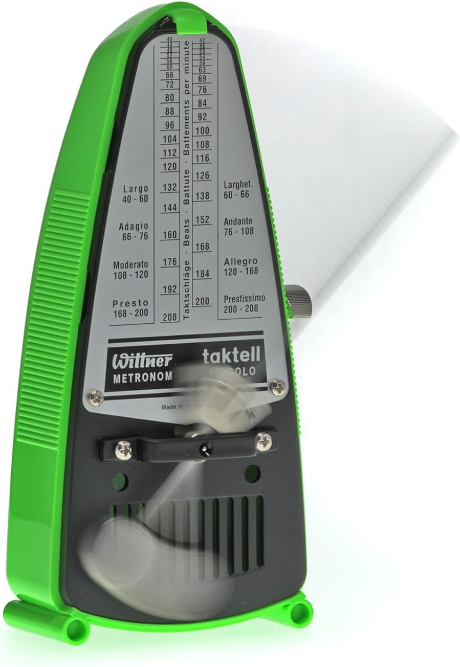 Wittner Metronom 830 421 Kunststoffgehäuse ohne Glocke Taktell Piccolo neongrün neongrün Single, neo
