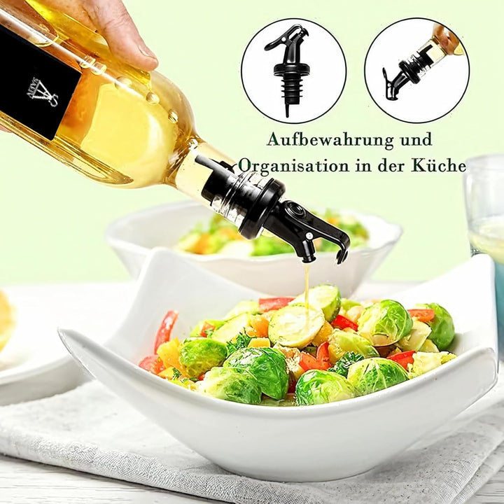 12 Stück Ölflasche mit Ausgiesser(Einhand-Würzen), Ölspender, 250 ml Oil Bottle, Essig und Ölflasche