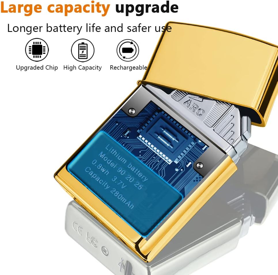 Plasma Dreifach Lichtbogen Winddichtes Feuerzeug Flammenloses Elektrisches Wiederaufladbares USB Feu