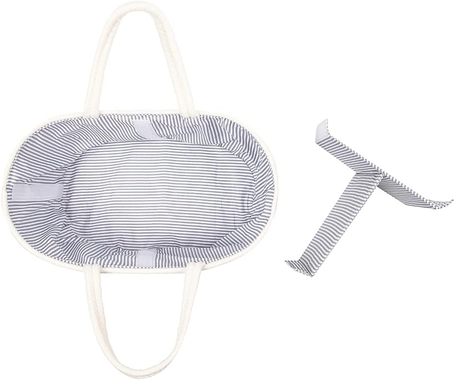 JiA QAQ Baby-Wickeltasche, tragbar, Baumwollseil, gewebte Wickeltasche, Aufbewahrungskorb für Kinder