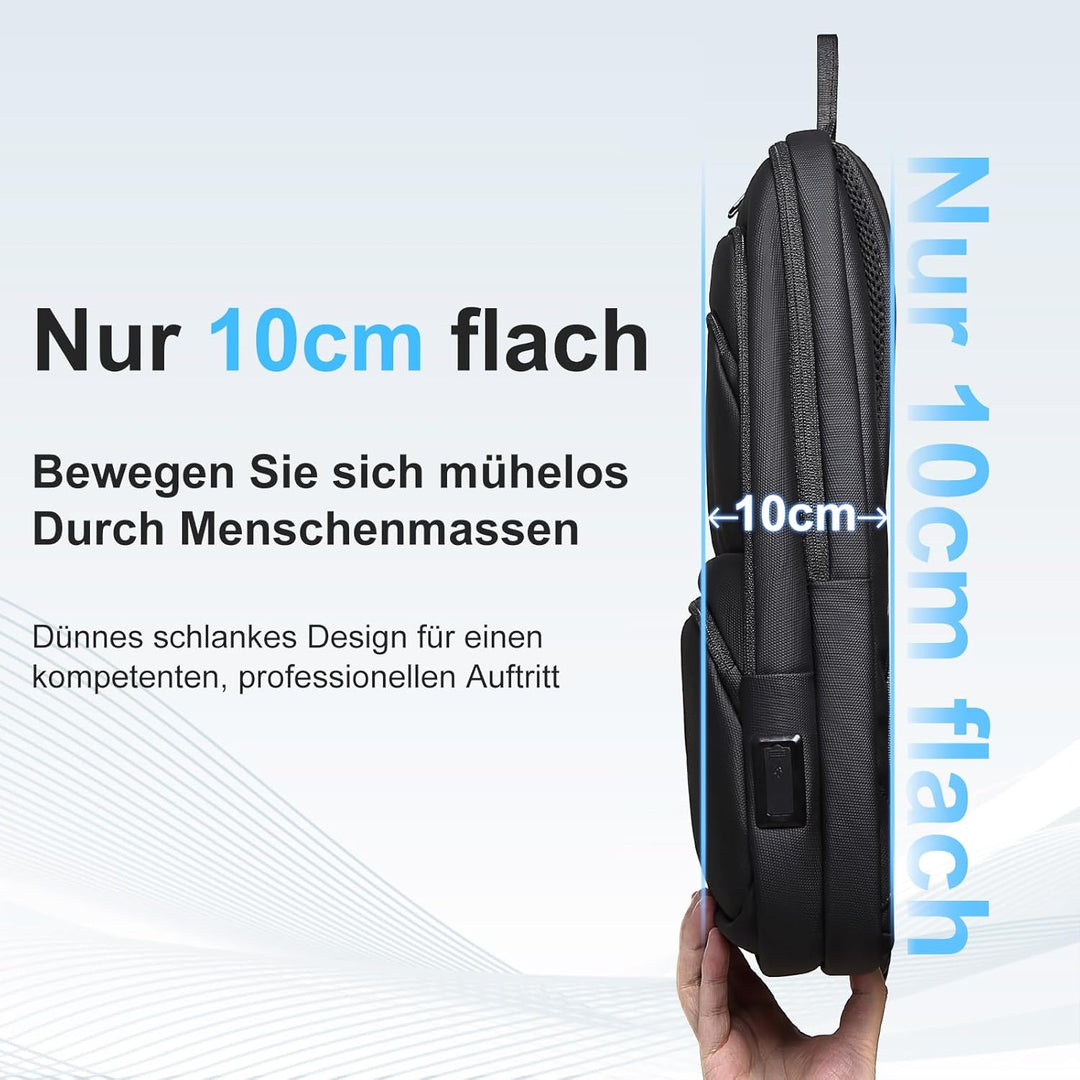 FENRUIEN Leichter Business Rucksack Herren 15.6 Zoll Wasserdicht Notebook Laptop Backpack 13L Laptop