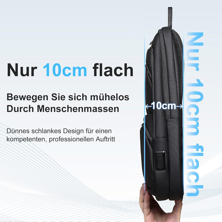 FENRUIEN Leichter Business Rucksack Herren 15.6 Zoll Wasserdicht Notebook Laptop Backpack 13L Laptop