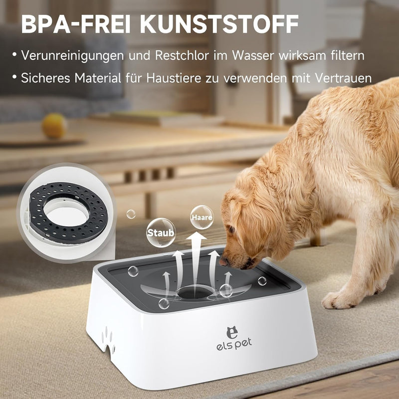 ELS PET Wassernapf für Hunde: 1L Auslaufsicher Trinknapf Reisenapf, rutschfest Katzen Hund Haustiere