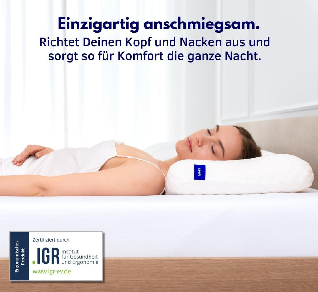 sleepi® Comfort | Nackenstützkissen für Rückenschläfer | 70 x 40 x 11cm | Optimale Druckentlastung d