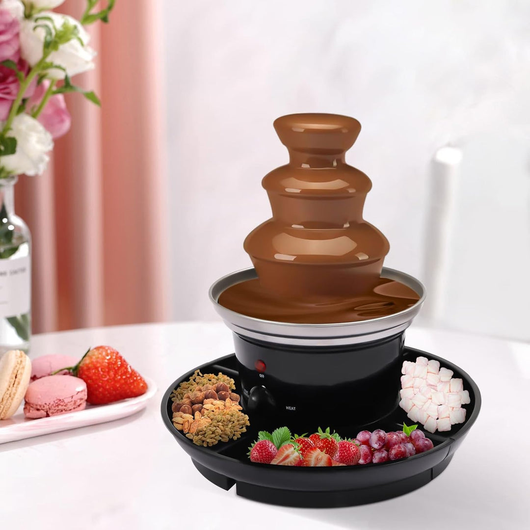 Schokoladenbrunnen, 3 Ebenen, mit Obstteller, Brunnen für Schokolade, Fondant, heiss, 40 W, Kapazitä