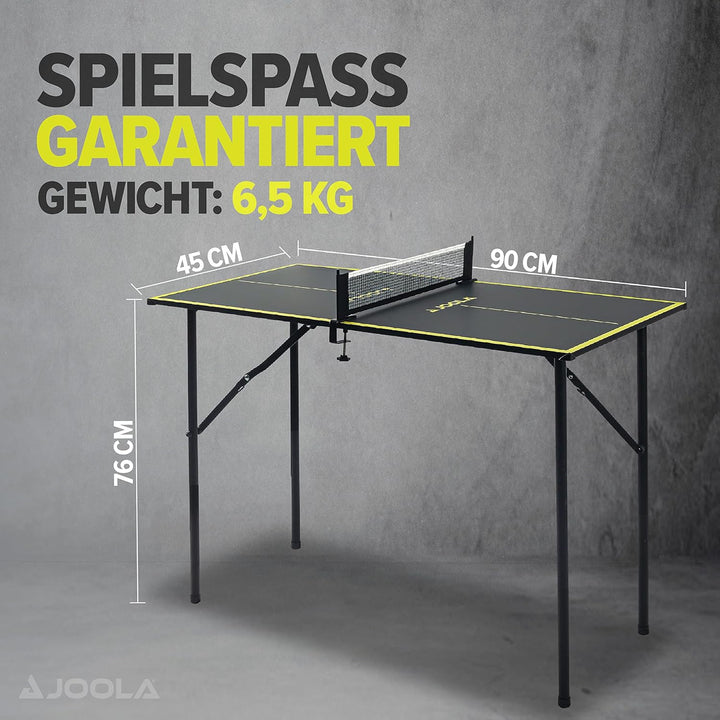 JOOLA Tischtennisplatte Mini - Indoor Tischtennistisch, Freizeittisch Inklusive Tischtennisnetz, Dar