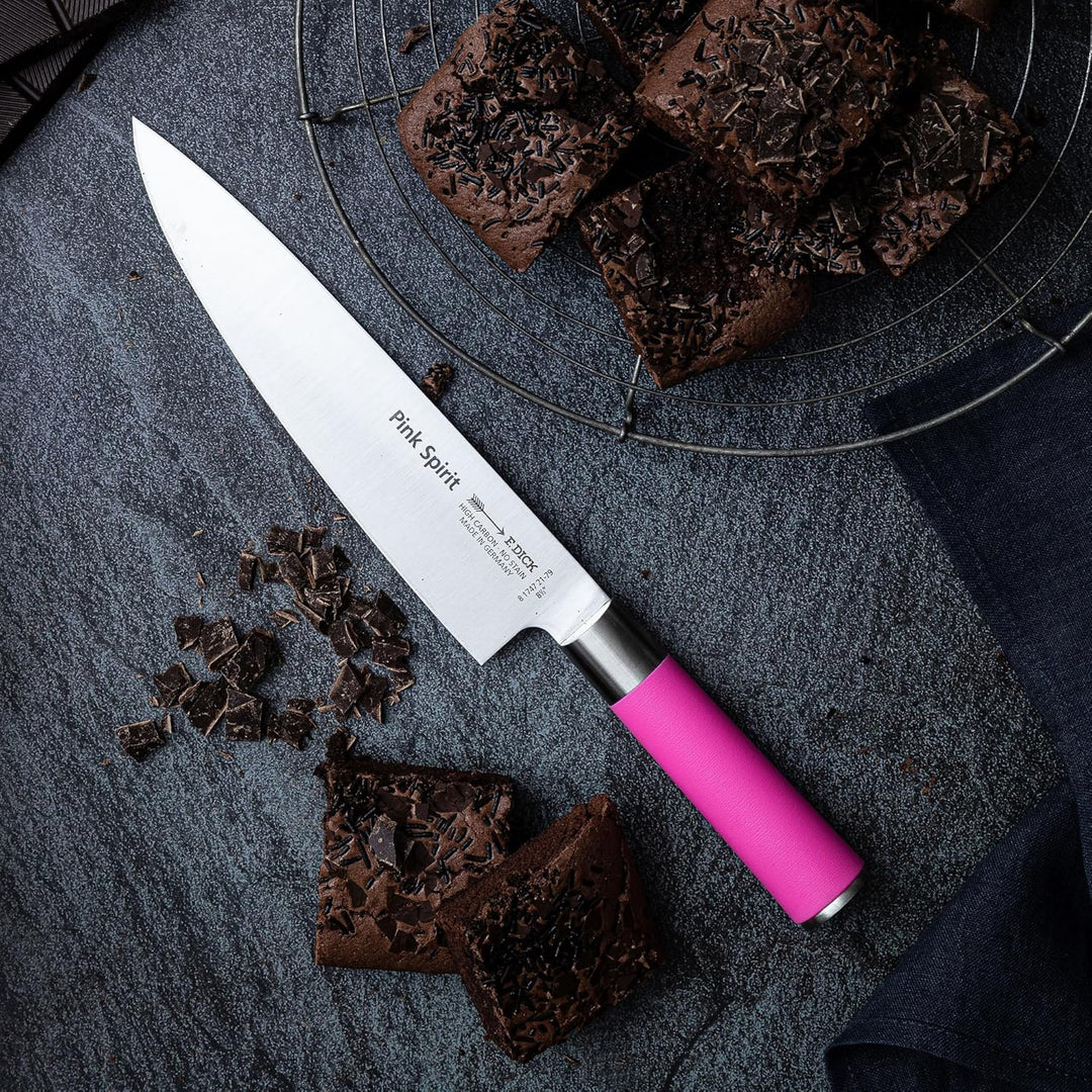F. DICK Pink Spirit Kochmesser (Klingenlänge 21 cm, Küchenmesser aus hochlegiertem Edelstahl, Klinge