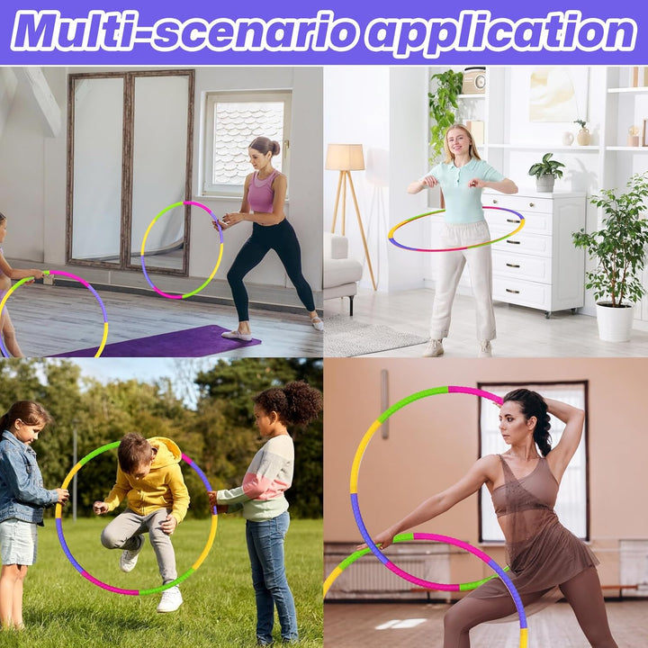 Hula Hoop Reifen Kinder, 4er Set (58cm, 100g) 8 Abschnitte Hula Hoop Reifen Abnehmbare Hoola Hoop fü