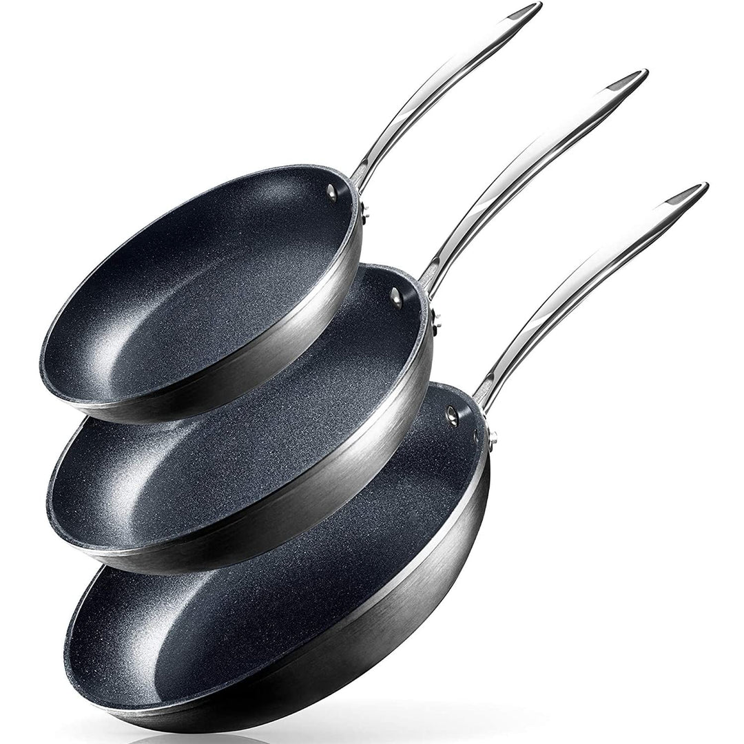 Granitestone Pro Harteloxiertes Set Pfanne 8", 10" und 12" Kochgeschirr, 100 Prozent PFOA-frei, ofen