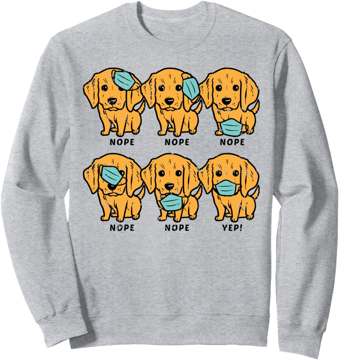 Golden Retriever Puppies in Masks Cute Quarantine Dog Gift Sweatshirt