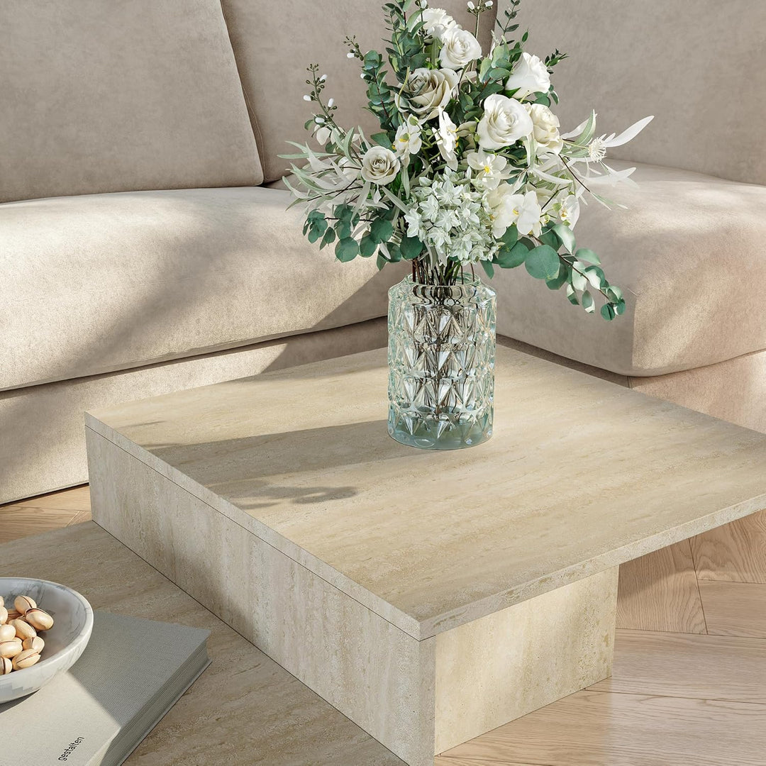 [en.casa] Couchtisch Taniena Wohnzimmertisch mit doppelter Tischplatte eckig Beistelltisch 100 x 55