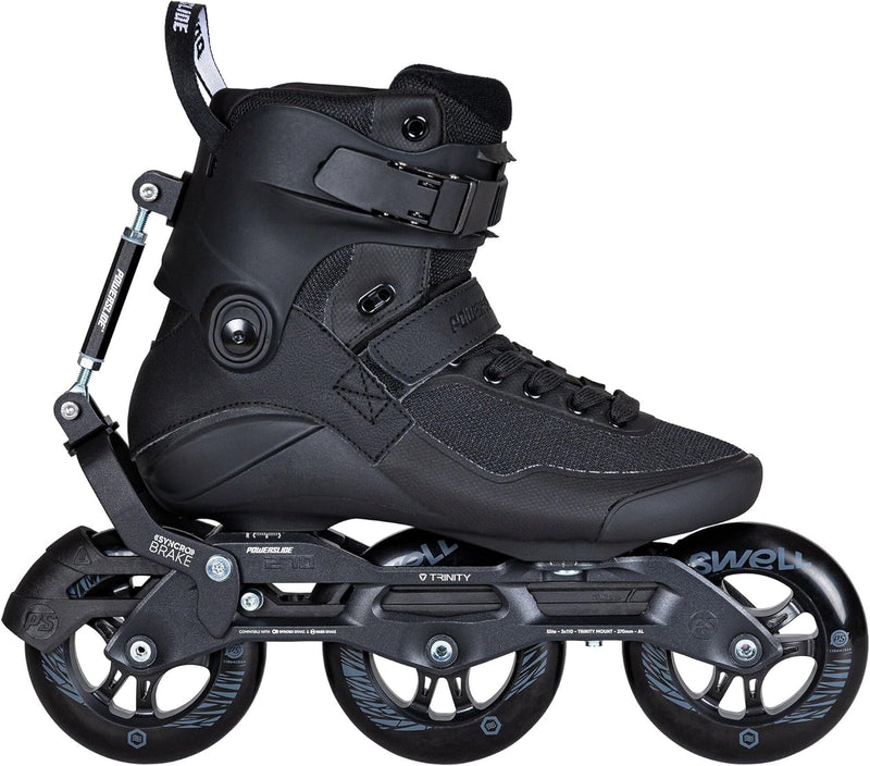 Powerslide Inline Skate Swell Triple Black Syncro 110 Black, für Fitness und Marathon, für Damen und