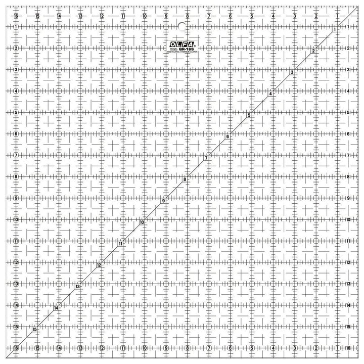 Olfa QR16S Quilten Lineal Anti-Rutsch, 16,5 x 16,5 Zoll