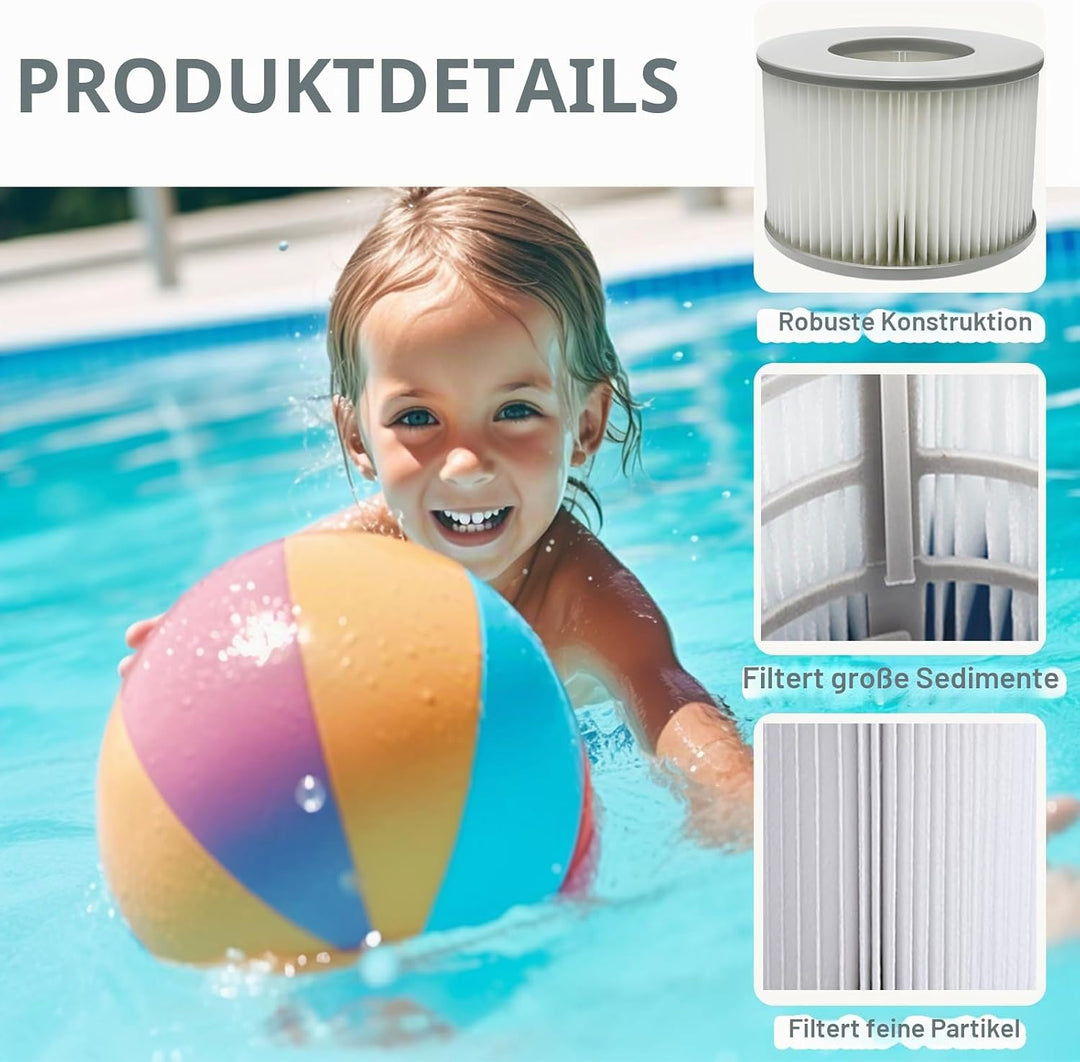 4 Stück Ersatz Filterkartuschen für MSpa Filter, Ersatzfilter kompatibel mit Whirlpool MSpa Modelle,
