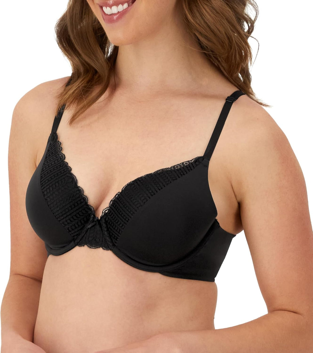 Maidenform Damen Comfort Devotion Embellished Bra BH 75E Schwarz, 75E Schwarz