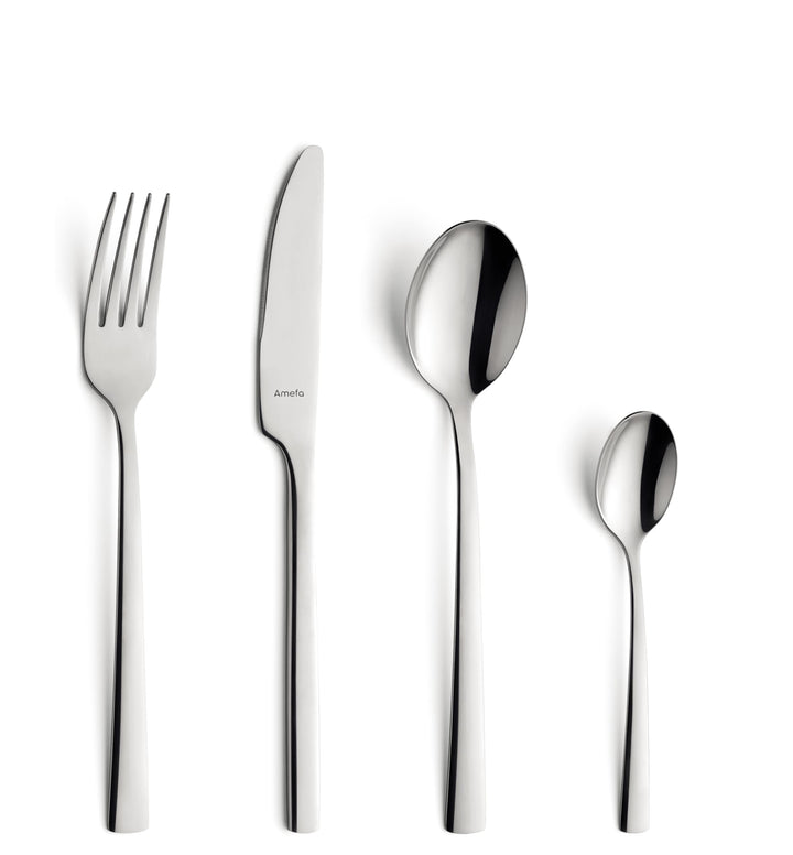 Amefa MANILLE Besteckset 24-teilig, edles Essbesteck im angesagten Vintage-Style, fein mattierte Obe