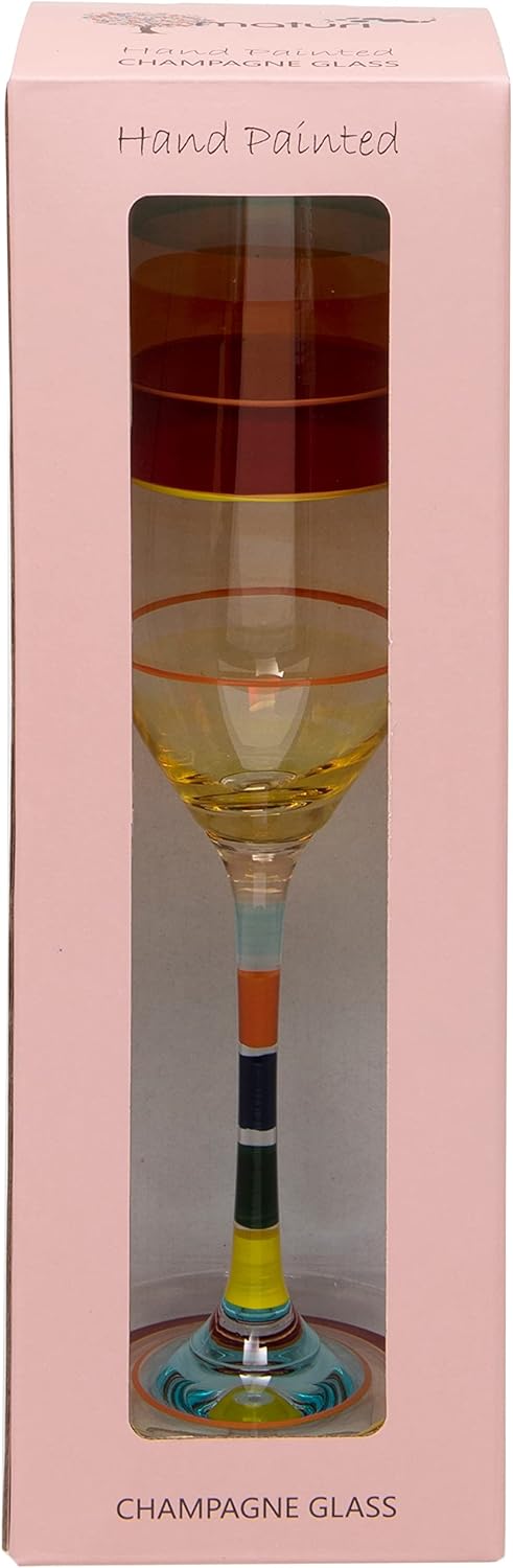 Maturi Champagnerflöte, handbemalt, gestreift, 220 ml, in Geschenkbox Light Stripe Champagnerflöte,