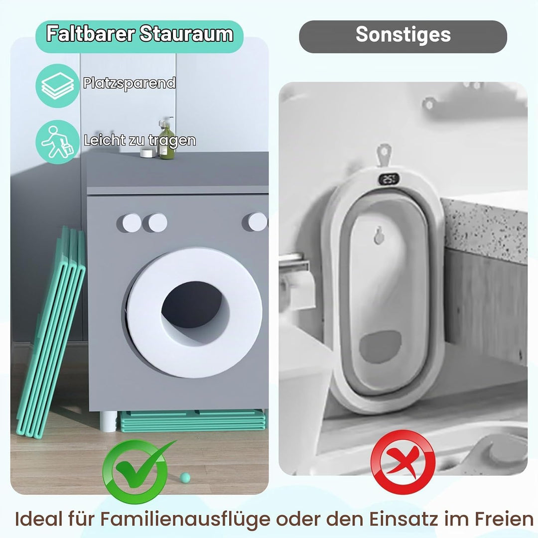 Baby Badewanne Gross Faltbar, Multifunktionale Tragbare Babywanne für 0-8 Jahre, Kinderbadewanne Mob