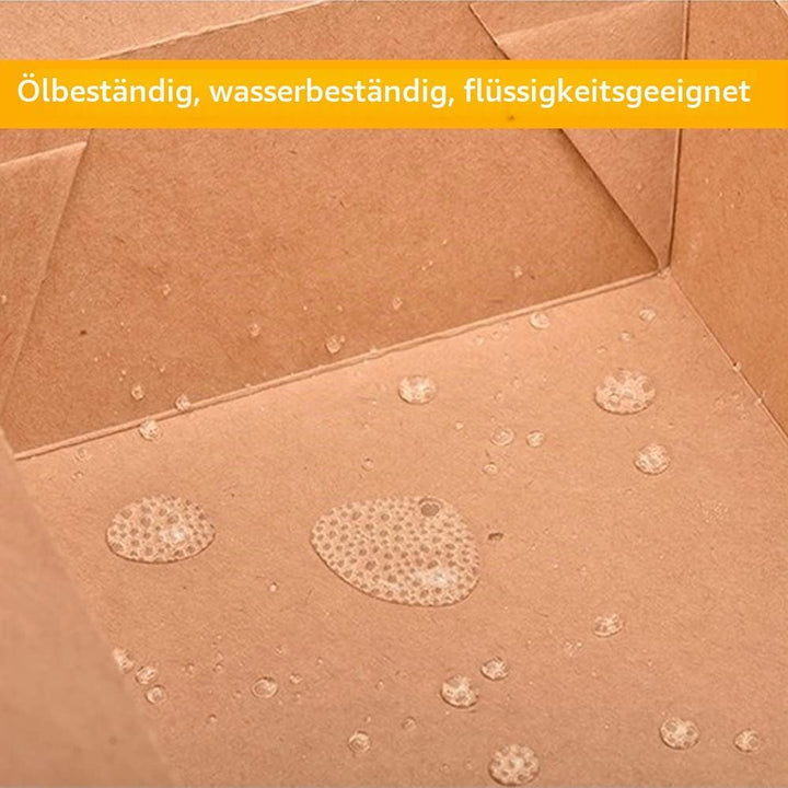 Kraftpapier Lunchbox, 25 Stücke Kraftkarton Snackboxen, Take Away Box, Öl und Wasserdicht, für Sandw
