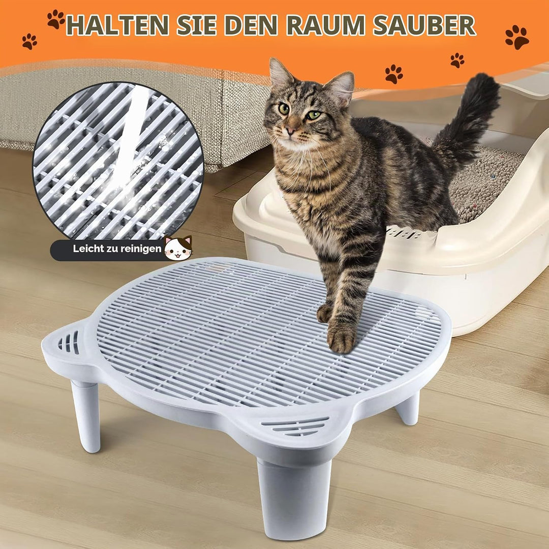 Verstellbare Katzen Rampe für Katzentoilette, Erhöhte Katzentoilette Stufe, Doppelte Katzenstreufall