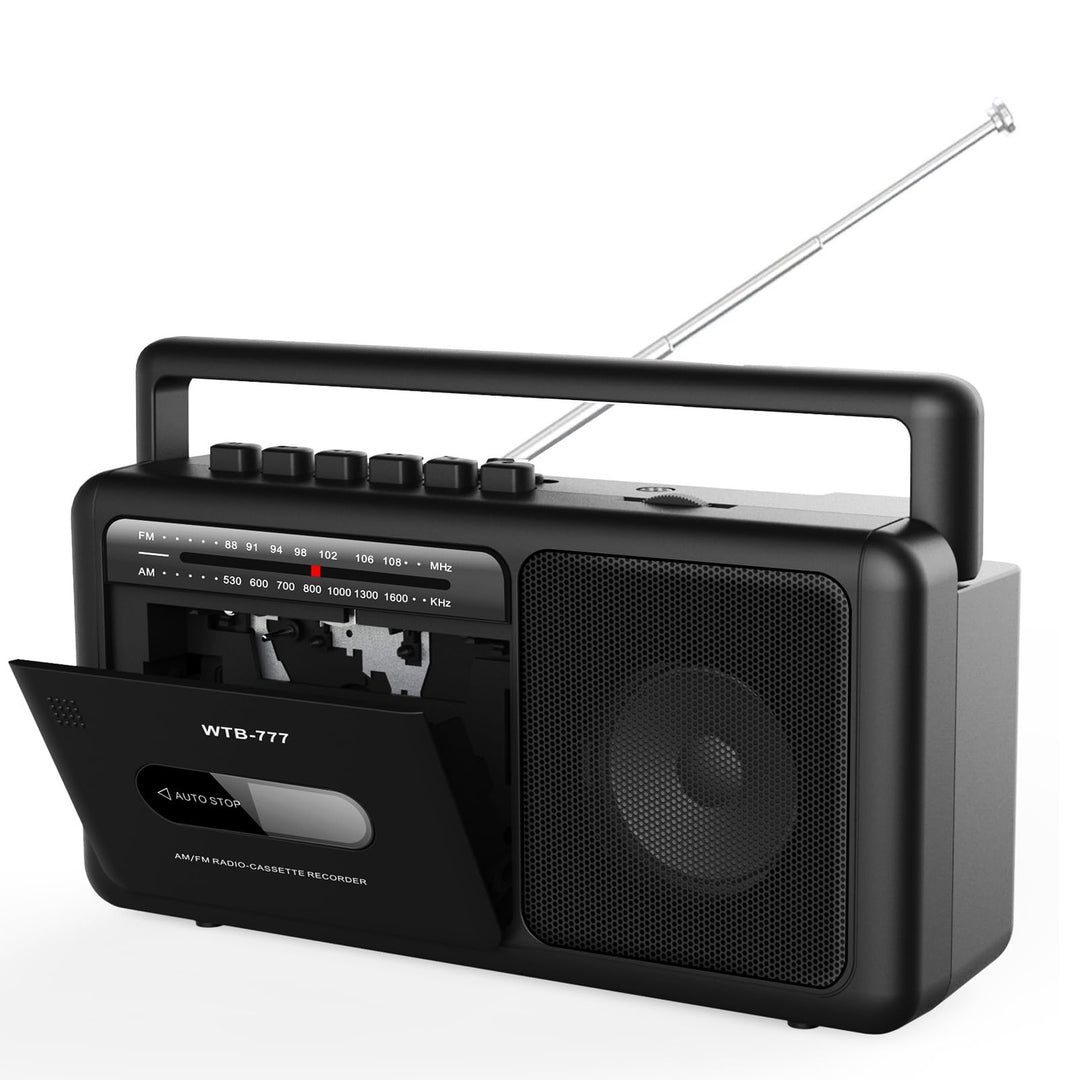 Tragbare Kassettenspieler Boombox,Vintage-AM/FM-Stereoradio mit Bluetooth, USB, Kopfhöreranschluss,