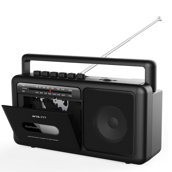 Tragbare Kassettenspieler Boombox,Vintage-AM/FM-Stereoradio mit Bluetooth, USB, Kopfhöreranschluss,