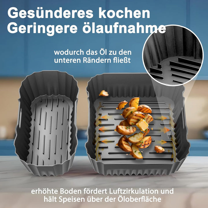 Heissluftfritteuse Zubehör für Philips Dual Basket Airfryer 3000-serie 6L/3L - 23 Stück Airfryer Sil