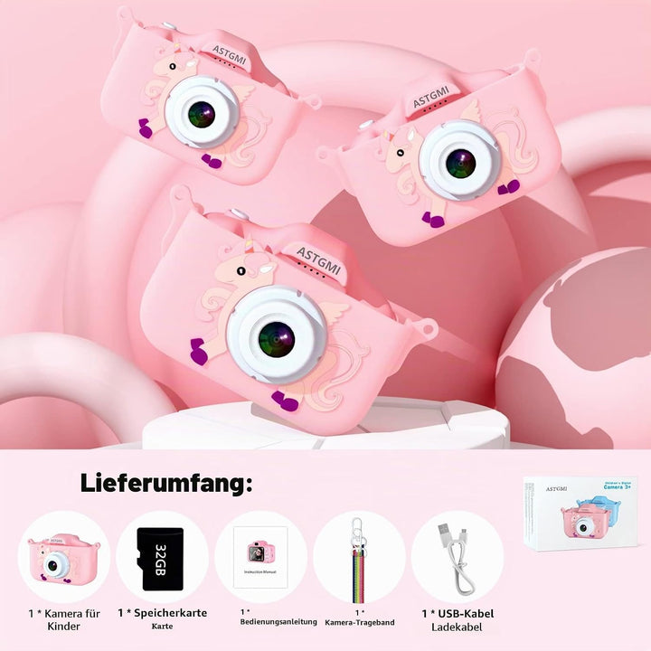 ASTGMI Kinderkamera 2,0 Zoll Kinder Digitalkamera, Minikamera Kinder wiederaufladbar Camcorder Gesch