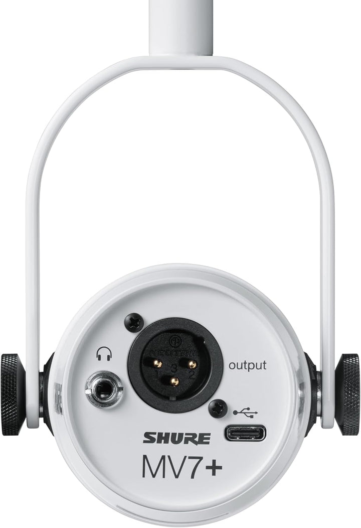 Shure MV7+ Podcast Mikrofon-Verbessertes Audio, LED-Touchpanel, USB-C- und XLR-Ausgänge, Auto-Level-
