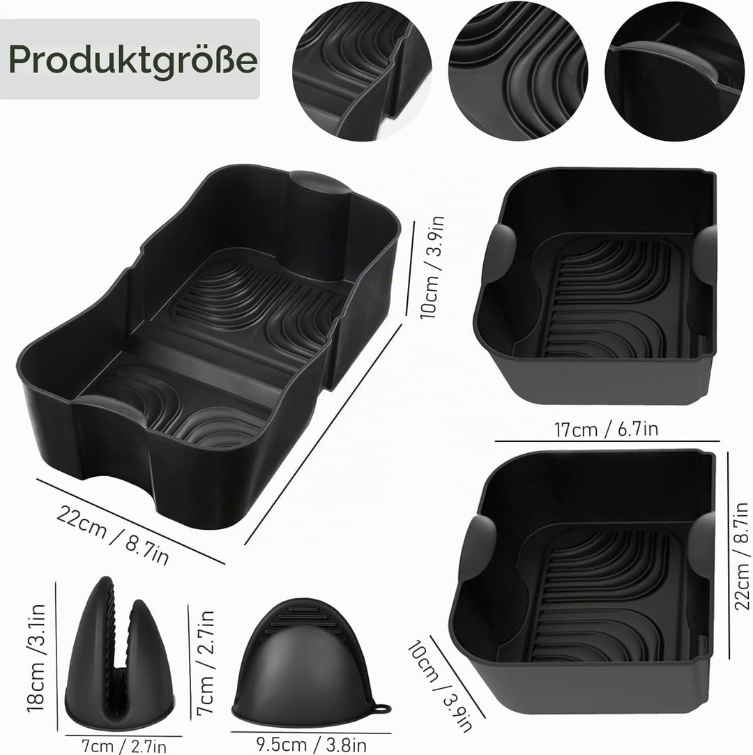 Heissluftfritteuse Zubehör Set für Ninja Foodi Flexdrawer 10,4 l AF500DE, Verbessert und Verdickt Si