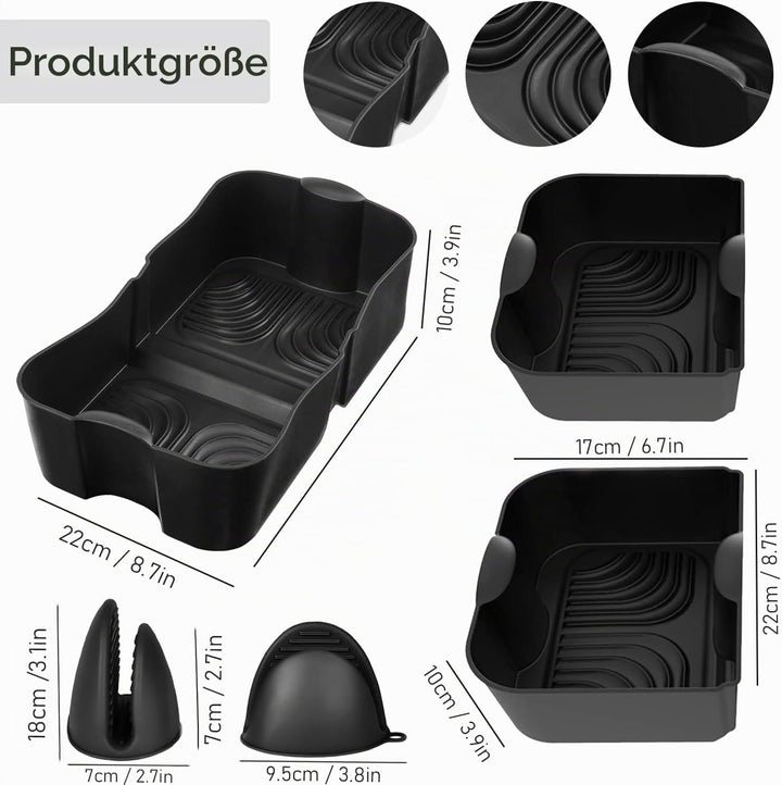 Heissluftfritteuse Zubehör Set für Ninja Foodi Flexdrawer 10,4 l AF500DE, Verbessert und Verdickt Si