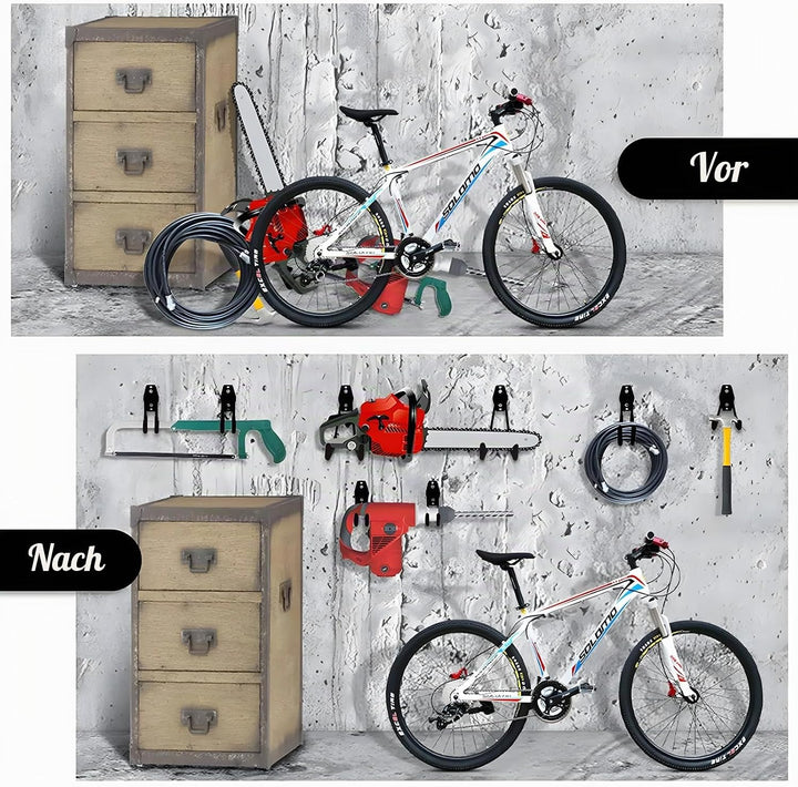 CHRI 4 Stück Wandhaken Garage Schwerlast Garagenhaken Wandhaken Klein(68mm)/Mittel(130mm)/Gross(188m