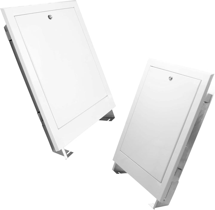 Verteilerschrank Zentrale Fussbodenheizung 4-6 Anschlüsse Einbaugehäuse aus Weiss pulverbeschichtete