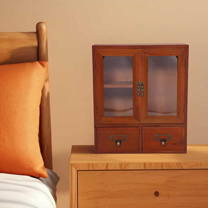 LIFKOME Vintage Holz Wandschrank Mit Doppeltüren Mini Aufbewahrungsschrank Für Küche Und Badezimmer