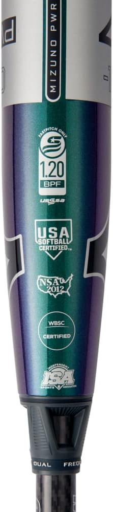 Mizuno F23-PWR CRBN Fastpitch Softball Bat Silber/Diamant 33, Silber/Diamant 33"/23 oz