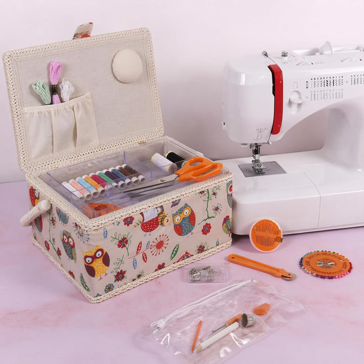 Hobby Gift Exclusive Mittelgrosse Nähbox, Bastel-Aufbewahrungsbox, Zubehörablage, Nadelkissen, PVC-G