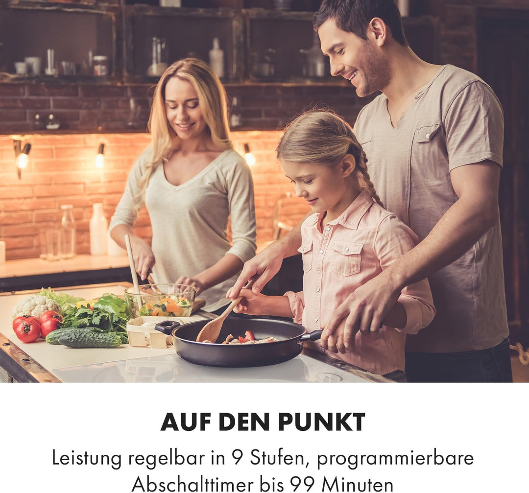 Klarstein Induktionskochfeld, Glaskeramik Kochfeld, Induktionskochfeld mit 4 Platten, Einbau-Indukti