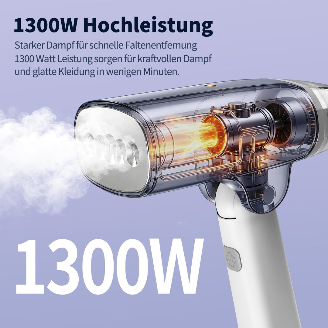 MRUN BONE Steamer Dampfglätter, 1300W Dampfbügeleisen Reisebügeleisen Steam iron, 5s Blitzschnelles